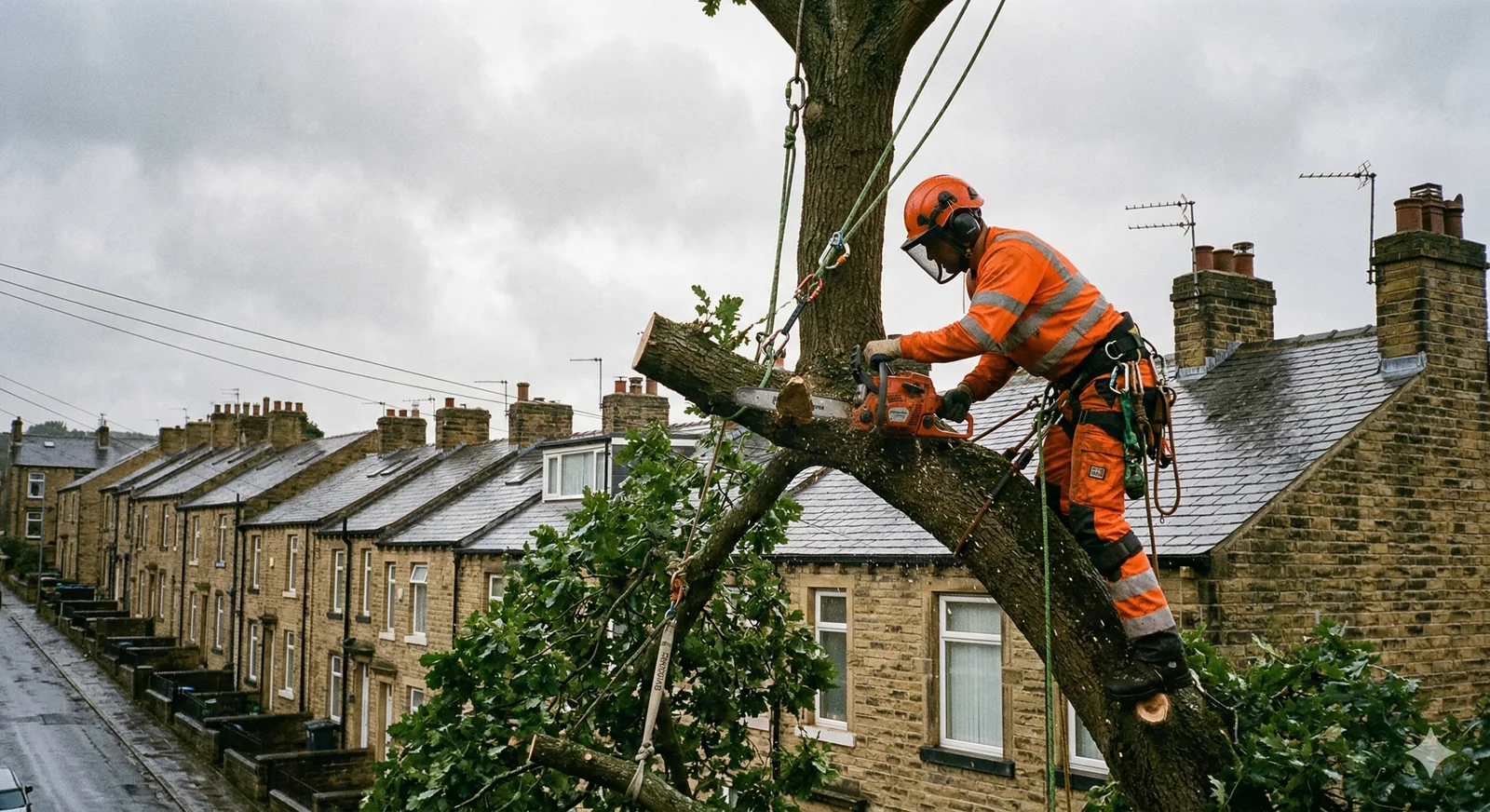 JKS tree surgeon working on a tree in Bradford